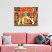 Toile Tapisseries Unicorne Lady Legend Médiéval (Insitu(Salon))