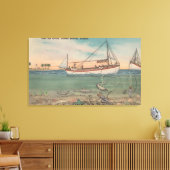 Toile Tarpon Springs, FL - Vue sur le bateau et la mer p (Insitu(Salon))