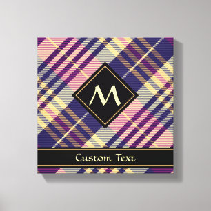 Toile Tartan mauve, or et bleu