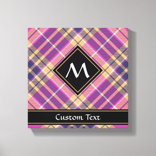 Toile Tartan rose, or et bleu (Recto)