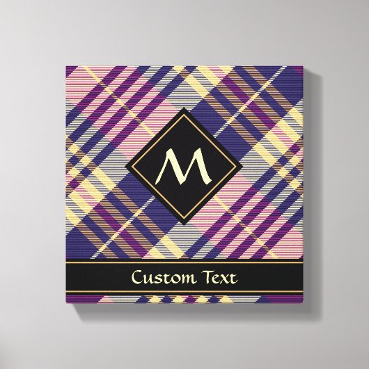 Toile Tartan Violet, Or et Bleu (Recto)