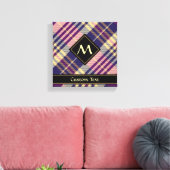 Toile Tartan Violet, Or et Bleu (Insitu(Salon))