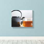 Toile Tasse de thé avec thé en métal noir Kettle 8x10 (Insitu (Plancher de Bois))