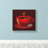 Toile tasse_de_thé_Vector_Clipart CAFÉ rouge CAFÉ TEA (Insitu (Plancher de Bois))