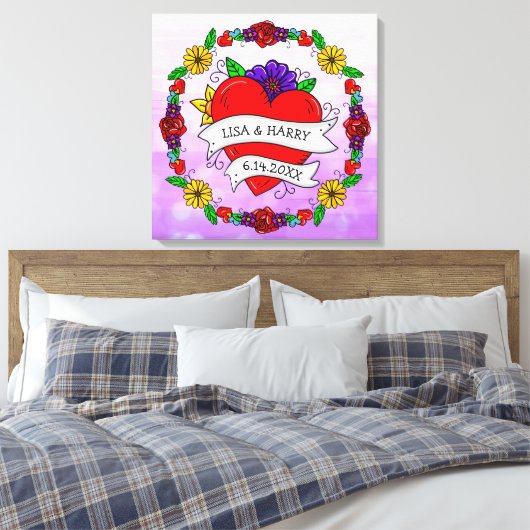 Toile Tatouage Graffiti Art Style Mariage mariée et cham (Insitu(Chambre))