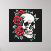 Toile Tatouage Rose du crâne (Recto)