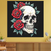 Toile Tatouage Rose du crâne (Insitu(Salon))
