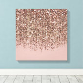 Toile Taupe Blush Rose Bronze Or Glitter Glam (Insitu (Plancher de Bois))