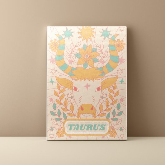 Toile Taurus Celestial Zodiac Pastel Dreams Mur Arts