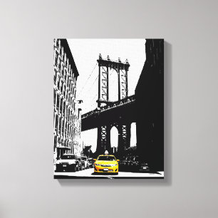 Toile Taxi jaune Brooklyn Bridge Nyc New York City Art