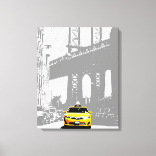 Toile Taxi jaune Nyc New York City Brooklyn Bridge