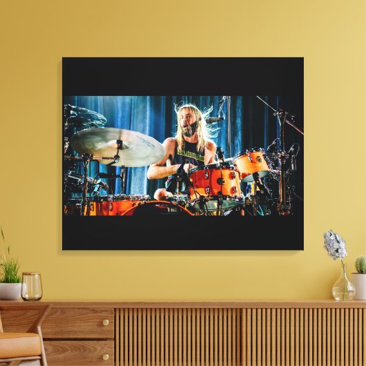 Toile Taylor Hawkins jouant aux tambours Canvas Print (Insitu(Salon))