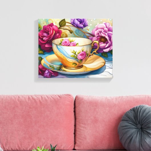 Toile Tea Time - Tea Cup Art (Insitu(Salon))