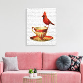 Toile Teacup Et Cardinal Rouge (Insitu(Salon))
