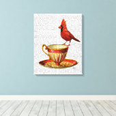 Toile Teacup Et Cardinal Rouge (Insitu (Plancher de Bois))