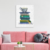 Toile Teacup et livres (Insitu(Salon))