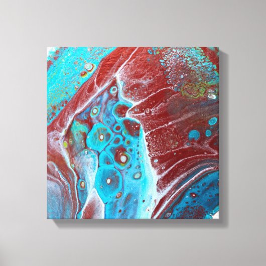 Toile Teal and Copper Acrylic Abstract (Recto)