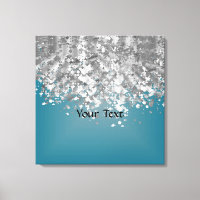 Teal blue and faux glitter