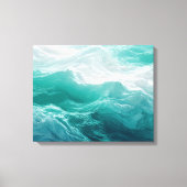 Toile Teal Ocean Waves Abstract Dream  (Recto)