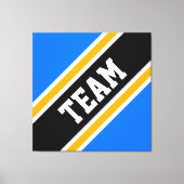 Toile TEAM Gras Bleu Clair Noir Orange Bandes de Course (Recto)