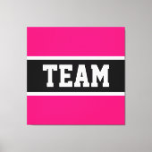 Toile TEAM Sporty Athletic Bright Pink Black Stripes (Recto)