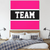 Toile TEAM Sporty Athletic Bright Pink Black Stripes (Insitu(Chambre))