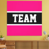 Toile TEAM Sporty Athletic Bright Pink Black Stripes (Insitu(Salon))