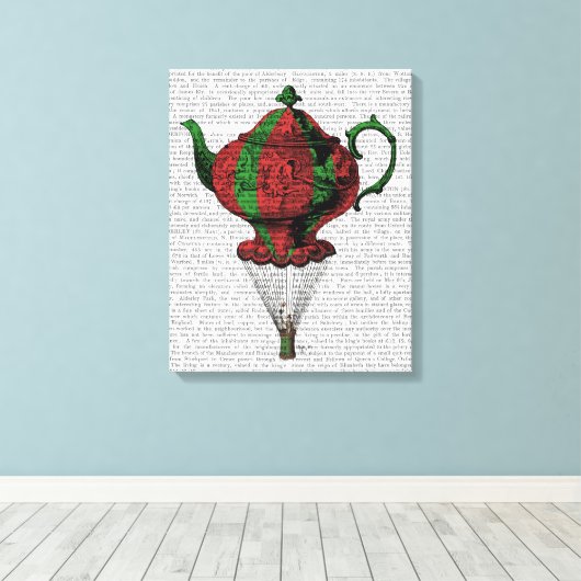 Toile Teapot volant 2 rouge et vert 3 (Insitu (Plancher de Bois))
