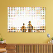 Toile Tech Black&Orange Halftone Effet Couple Beach (Insitu(Salon))