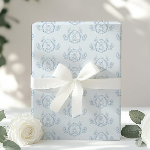 Toile Teddybeer blauw  Baby shower Cadeaupapier