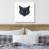 Toile Tee graphique visage de chat noir yeux bleus pour (Insitu(Chambre))