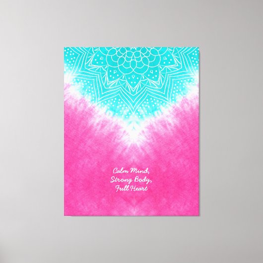 Toile Teinture à carreaux rose et bleu avec Mandala Sway (Recto)