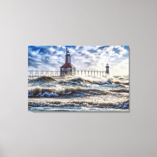 Toile Tempête au phare de St Joseph (Recto)