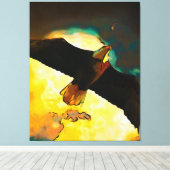 Toile Tempête d'aigle - Flying Bald Eagle Imaginaire Art (Insitu (Plancher de Bois))