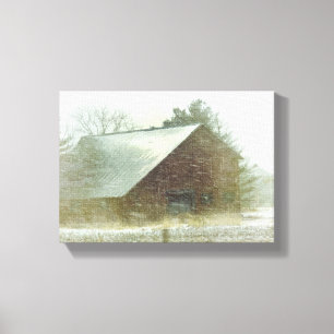 Toile Tempête de neige Grange