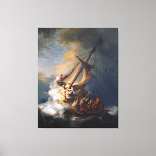 Toile Tempête de Rembrandt Mer de Galilée Peinture