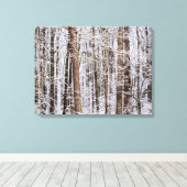 Toile Tempête glaciaire d'hiver dans la forêt (Insitu (Plancher de Bois))