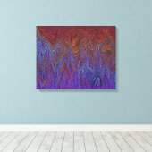 Toile "Tempête neurale" Abstraite" Bleu rouge (Insitu (Plancher de Bois))