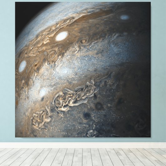 Toile Tempêtes sur Jupiter de Juno Cam (2017) (Insitu (Plancher de Bois))