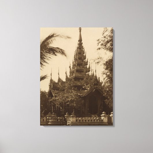 Toile Temple à Mandalay, Birmanie, fin 19ème siècle (Recto)