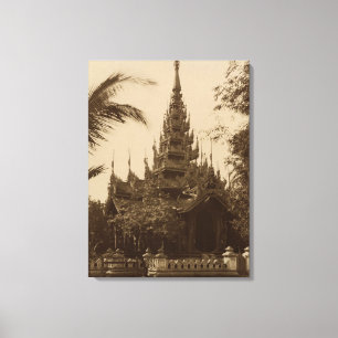Toile Temple à Mandalay, Birmanie, fin 19ème siècle