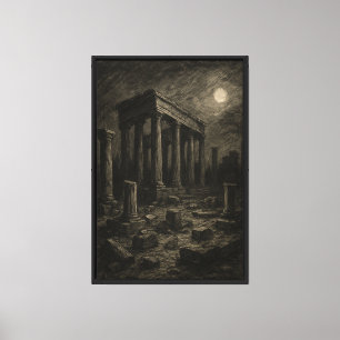Toile Temple antique de la Lune