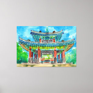 Toile Temple bouddhiste coréen