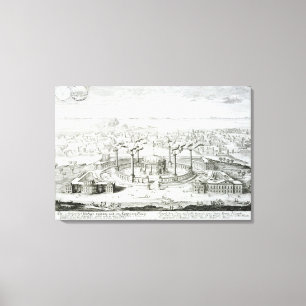 Toile Temple copié d'un dessin sur une médaille trouvée