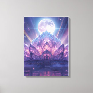 Toile Temple du Lotus Cristallin Mystique et Fantaisie d