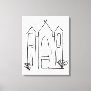 Toile Temple mormon simple moderne LDS Salt Lake City