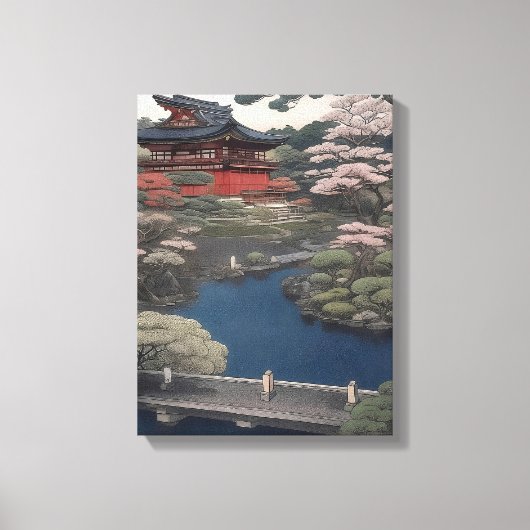 Toile Temple on the river - Japan (Recto)