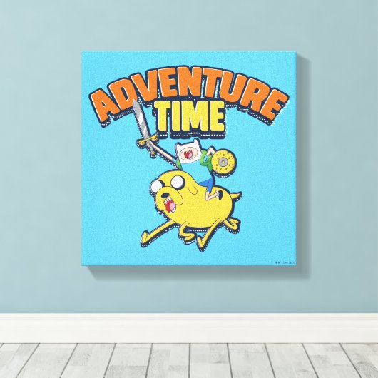 Toile Temps d'aventure | Finn Riding Jake (Insitu (Plancher de Bois))