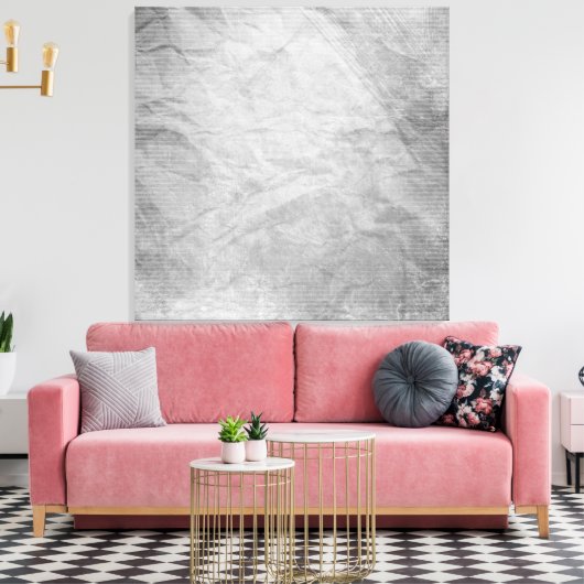 TOILE TEMPS NUMÉRIQUE BLANC GRIS EN PAPIER CRUMPÉ (Insitu(Salon))