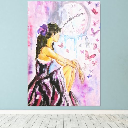 Toile Temps perdu - Peinture aquarelle (Insitu (Plancher de Bois))